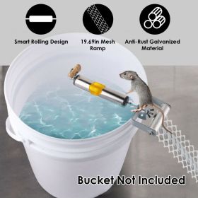 Rolling Mouse Trap With 19.69in Mesh Ramp, Humane Galvanized Metal Rat Trap, Reusable Catch Multiple Mice, Easy To Clean For Home Garage Warehous (Option: Silver)